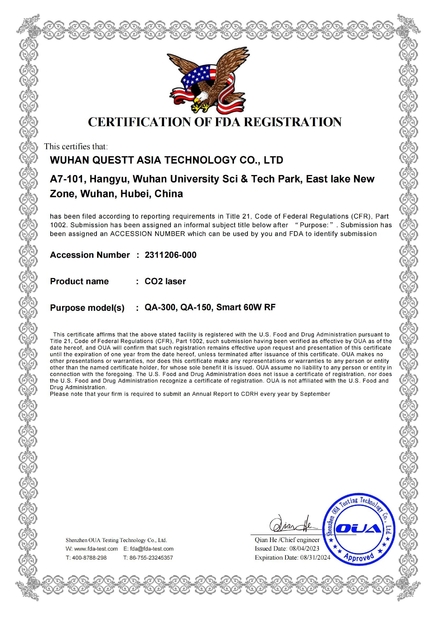 China Wuhan Questt ASIA Technology Co., Ltd. certification